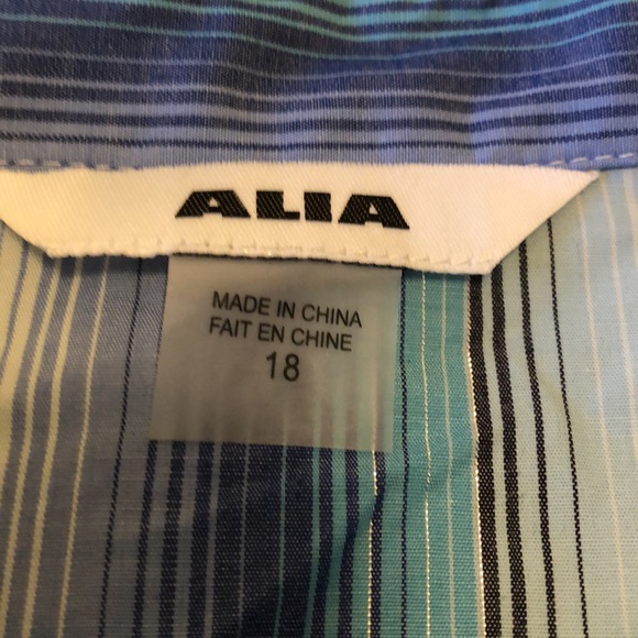 ALIA NWT SIZE 18 LONG SLEEVE BLOUSE BUTTON ROLL UP TAB BLUES &SILVER THREAD #024 - Picture 3 of 12